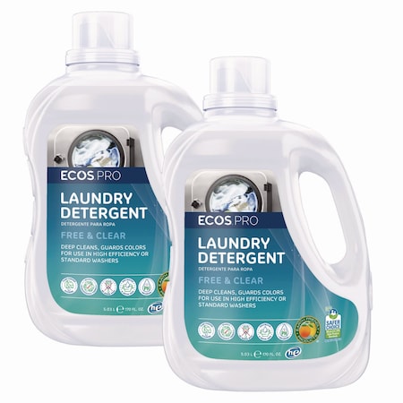 Ecos Pro Laundry Detergent Liquid, Free and Clear, 170 oz Jug, 2PK PL937102CT